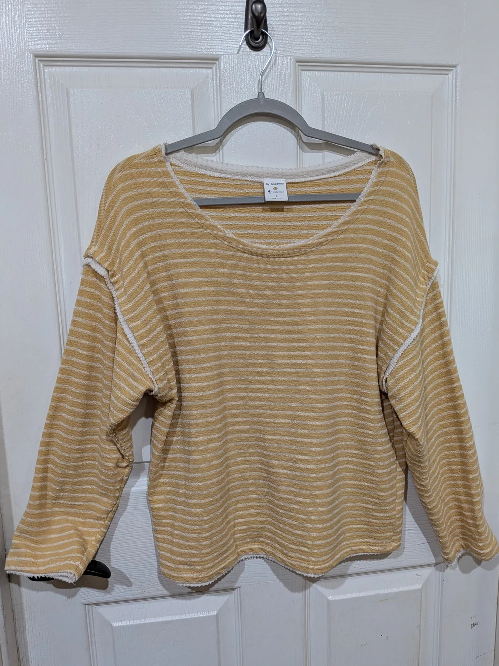 By Together Golden Harvest Yellow & White Striped Sweater